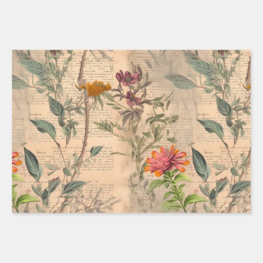  Wildbloempatroon Inpakpapier Vel (Voorkant)