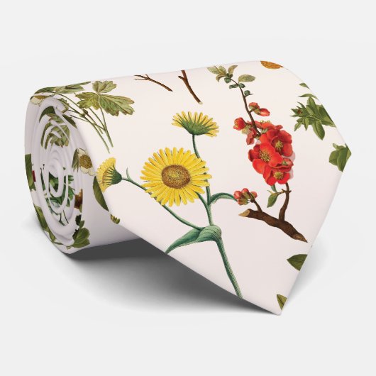 Wildbloempatroon Stropdas (Opgerold)