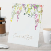 Wildbloempenkaarten en cadeaubonnen reclamebord met voetstuk (Insitu)