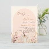 Wildbloemperzik boog pompoen bloom Baby shower Kaart (Staand voorkant)