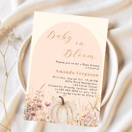 Wildbloemperzik boog pompoen bloom Baby shower Kaart