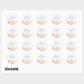 Wildbloemperzik roze baby shower ronde sticker (Vel)