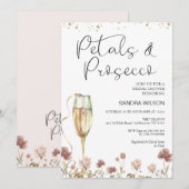 Wildbloempitten en Prosecco-Vrijgezellenfeest Kaart (Voorkant / Achterkant)