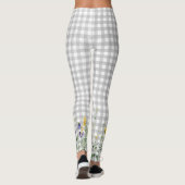 Wildbloemrand op geruit grijs leggings (Achterkant)