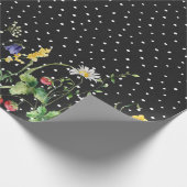 Wildbloemrand op stippen cadeaupapier (Hoek)
