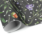 Wildbloemrand op stippen cadeaupapier (Rol Hoek)