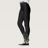 Wildbloemrand op zwart leggings (Links)