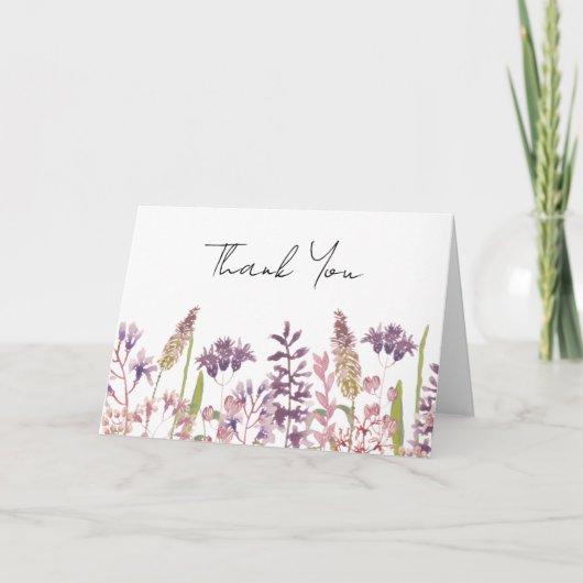 Wildbloemsympathie begrafenis bedankkaart (Voorkant)