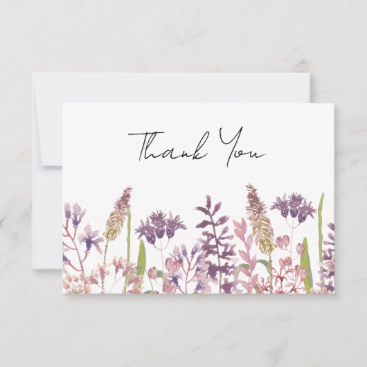 Wildbloemsympathie begrafenis bedankkaart (Voorkant)