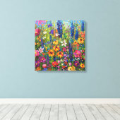 Wildbloemveld Acryl schilderij Canvas Afdruk (Insitu (Houten vloer))