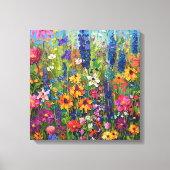 Wildbloemveld Acryl schilderij Canvas Afdruk (Voorkant)