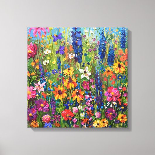 Wildbloemveld Acryl schilderij Canvas Afdruk (Voorkant)
