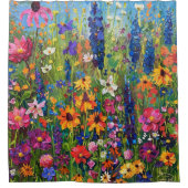 Wildbloemveld Acryl schilderij Douchegordijn (Voorkant)