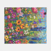 Wildbloemveld Acryl schilderij Fleece Deken (Voorkant (Horizontaal))