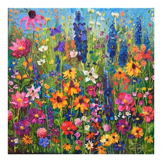 Wildbloemveld Acryl schilderij Foto Afdruk (Voorkant)