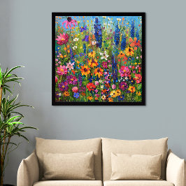 Wildbloemveld Acryl schilderij Foto Afdruk