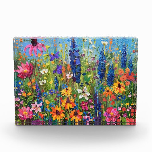 Wildbloemveld Acryl schilderij Fotoblokken (Voorkant)