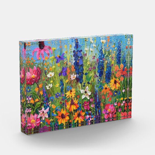 Wildbloemveld Acryl schilderij Fotoblokken (Links)