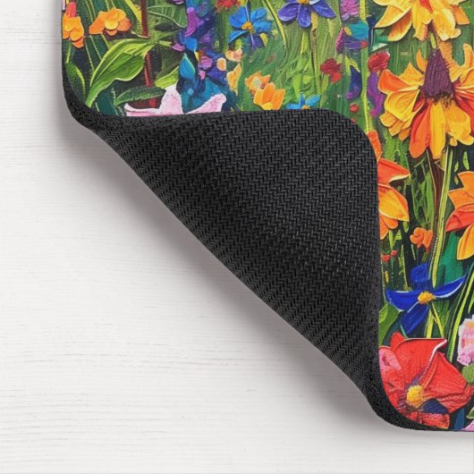 Wildbloemveld Acryl schilderij Muismat (Hoek)