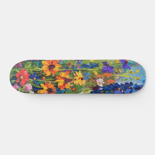 Wildbloemveld Acryl schilderij Persoonlijk Skateboard (Horizontaal)