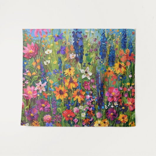 Wildbloemveld Acryl schilderij Wandkleed (Voorkant (horizontaal))