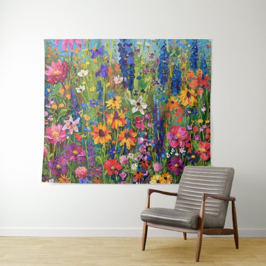Wildbloemveld Acryl schilderij Wandkleed (In Situ (horizontaal))