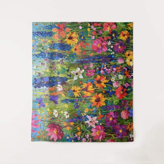 Wildbloemveld Acryl schilderij Wandkleed (Voorkant)