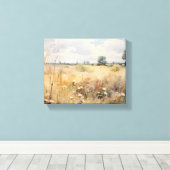 Wildbloemveld Landschap Olieverfschilderij Canvas Afdruk (Insitu (Houten vloer))