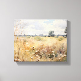 Wildbloemveld Landschap Olieverfschilderij Canvas Afdruk