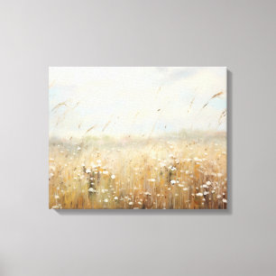 Wildbloemveld Landschap Olieverfschilderij Canvas Afdruk