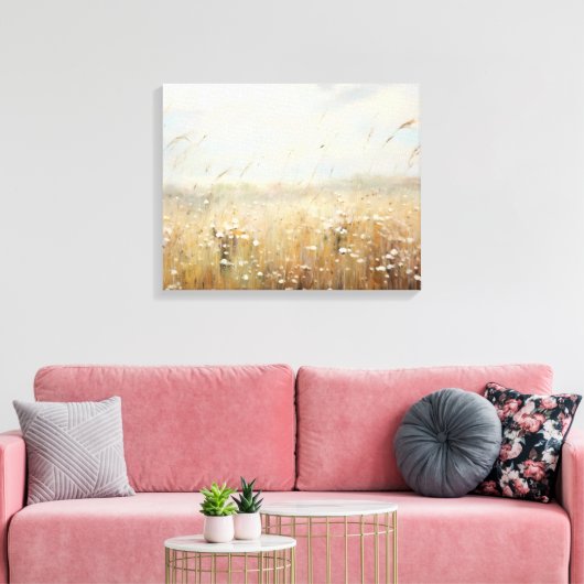 Wildbloemveld Landschap Olieverfschilderij Canvas Afdruk (Insitu (Woonkamer))