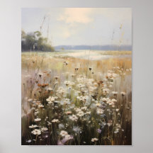 Wildbloemveld Landschap Olieverfschilderij