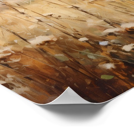 Wildbloemveld Landschap Olieverfschilderij Poster (Hoek)