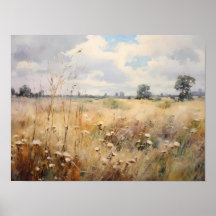Wildbloemveld Landschap Olieverfschilderij