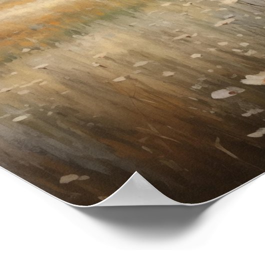 Wildbloemveld Landschap Olieverfschilderij Poster (Hoek)