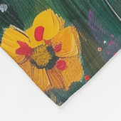 Wildbloemveld waterverf schilderij fleece deken (Hoek)