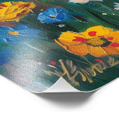 Wildbloemveld waterverf schilderij foto afdruk (Hoek)