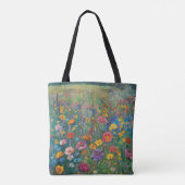 Wildbloemveld waterverf schilderij tote bag (Achterkant)