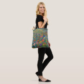 Wildbloemveld waterverf schilderij tote bag (Op model)