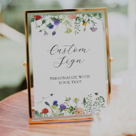 Wildbloemvelden en Bijen Aangepast tekstteken Poster