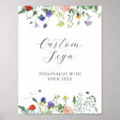 Wildbloemvelden en Bijen Aangepast tekstteken Poster (Voorkant)