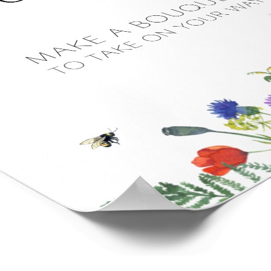 Wildbloemvelden en bijen Bloem Boeket Bar Poster (Hoek)