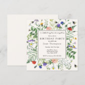 Wildbloemvelden en honingbijen Verjaardag Kaart (Voorkant / Achterkant)