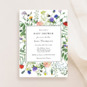 Wildbloemvelden en zoemende bijen Baby shower Kaart