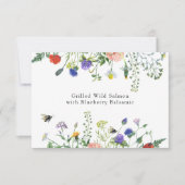 Wildbloemvelden en zoemende bijen Voedselbord Kaart (Voorkant)