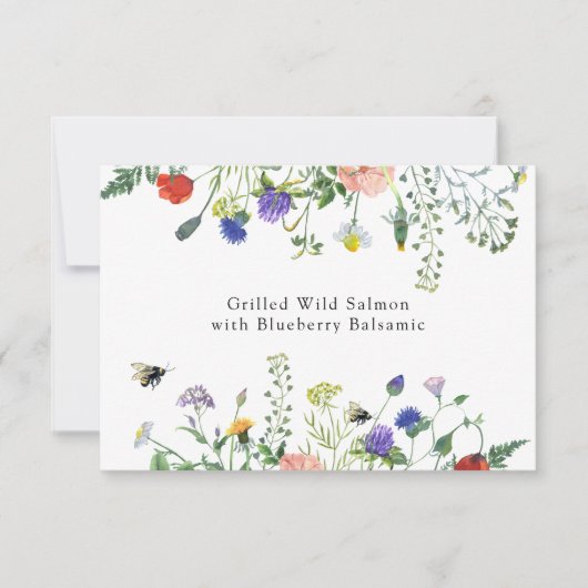 Wildbloemvelden en zoemende bijen Voedselbord Kaart (Voorkant)