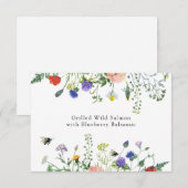 Wildbloemvelden en zoemende bijen Voedselbord Kaart (Voorkant / Achterkant)