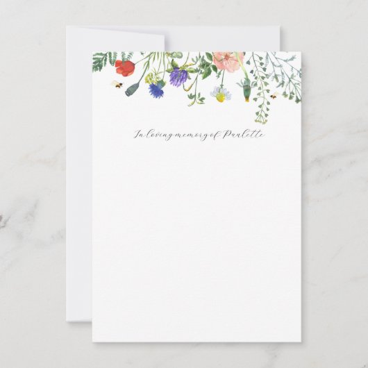 Wildbloemvelden in Loving Memory Kaart (Voorkant)