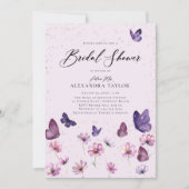 Wildbloemvlinders Paarse tuin Vrijgezellenfeest Kaart (Voorkant)