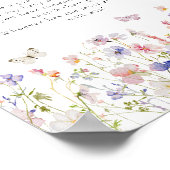 Wildbloemvlinders zeggen geen Baby spel teken Poster (Hoek)